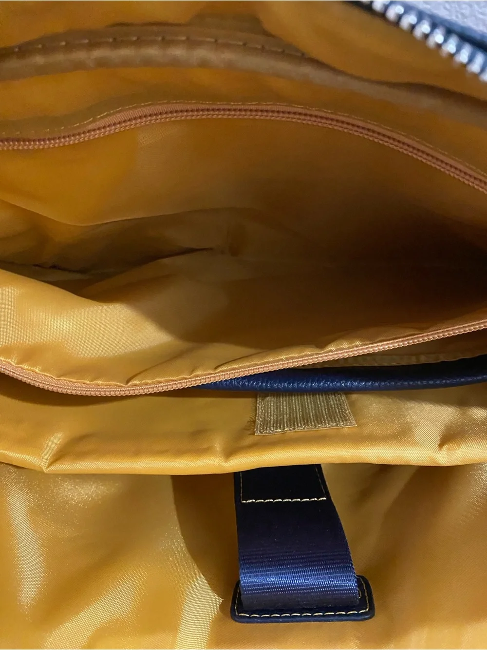 Robert Graham Navy Leather Laptop Bag with Paisley Accent